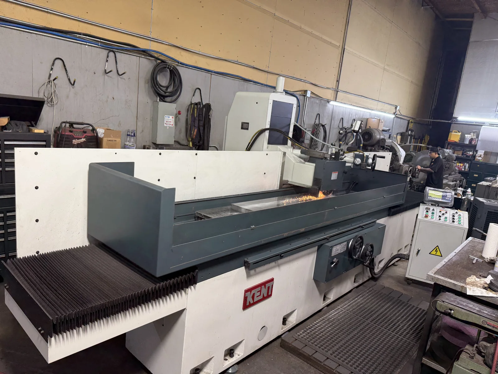 Kent KGS-620AHD 24" x 80" surface grinder on the shop floor at Grindmasters in Houston